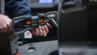 Lithium-ion plug on the N20 order picker Lithium-ion plug on the N20 order picker