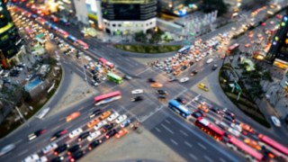 Busy crossroads in a major city