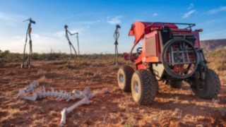 In Australien wird das LUF Mobil sechs Wochen lang einem Härtetext unterzogen. LUF Mobil in der Natur Australiens