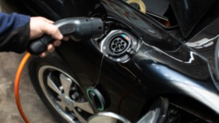 Charging plug of an electric classic Porsche Charging plug of an electric classic Porsche